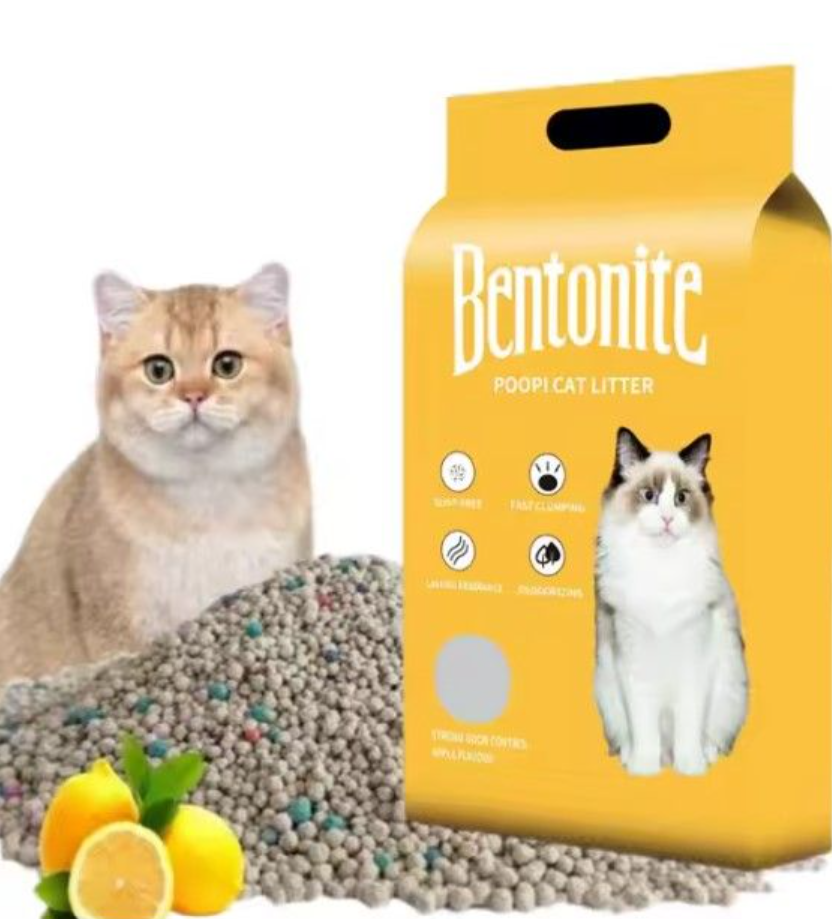 asternut pentru pisici besger cu bentonita si lamaie, 5 litri super absorbant si cu continut redus de praf