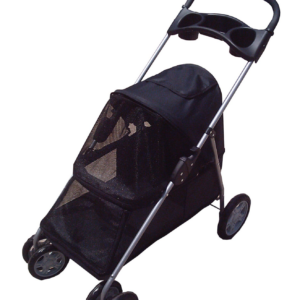 carucior pentru caini topmast swift negru 4 roti