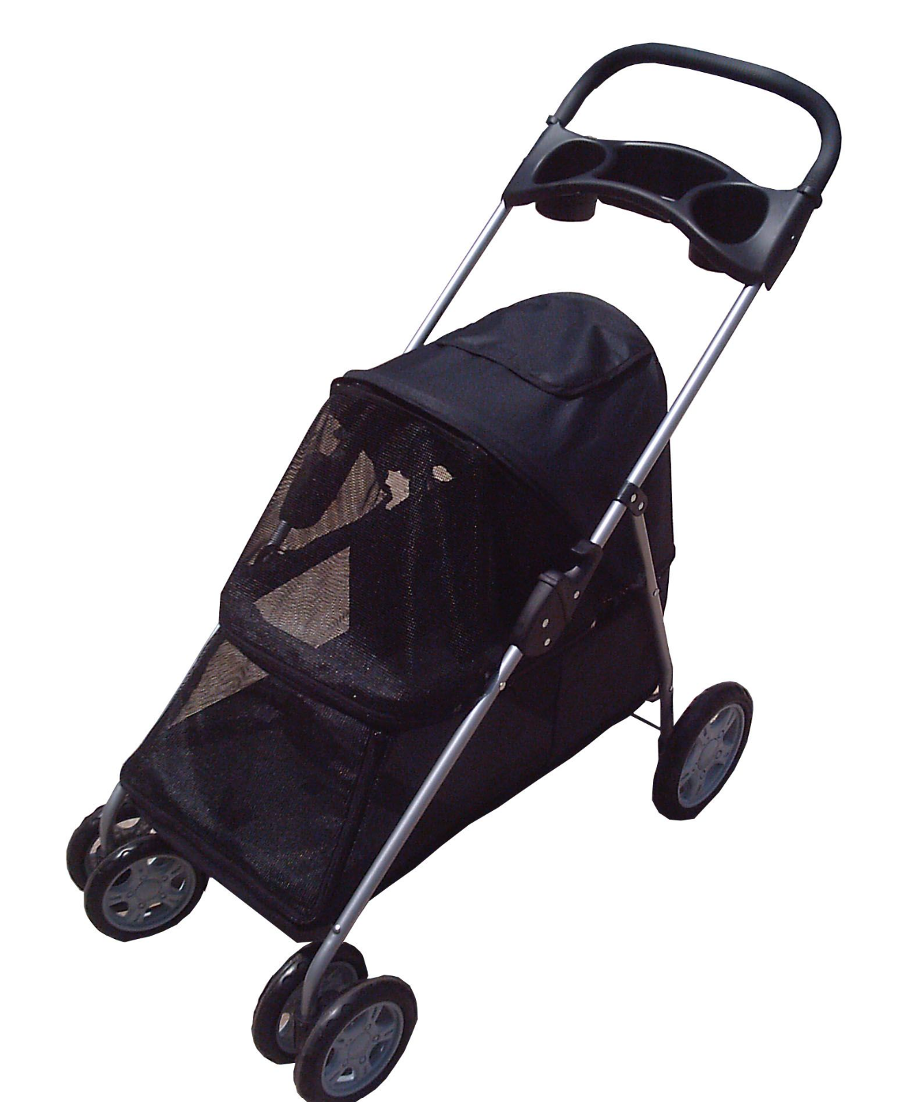 carucior pentru caini topmast swift negru 4 roti
