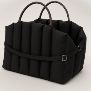 topmast geanta de calatorie pentru caini, neagra stralucitoare, 55 cm