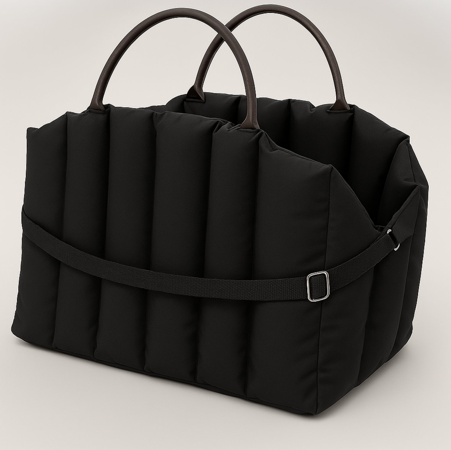 topmast geanta de calatorie pentru caini, neagra stralucitoare, 55 cm