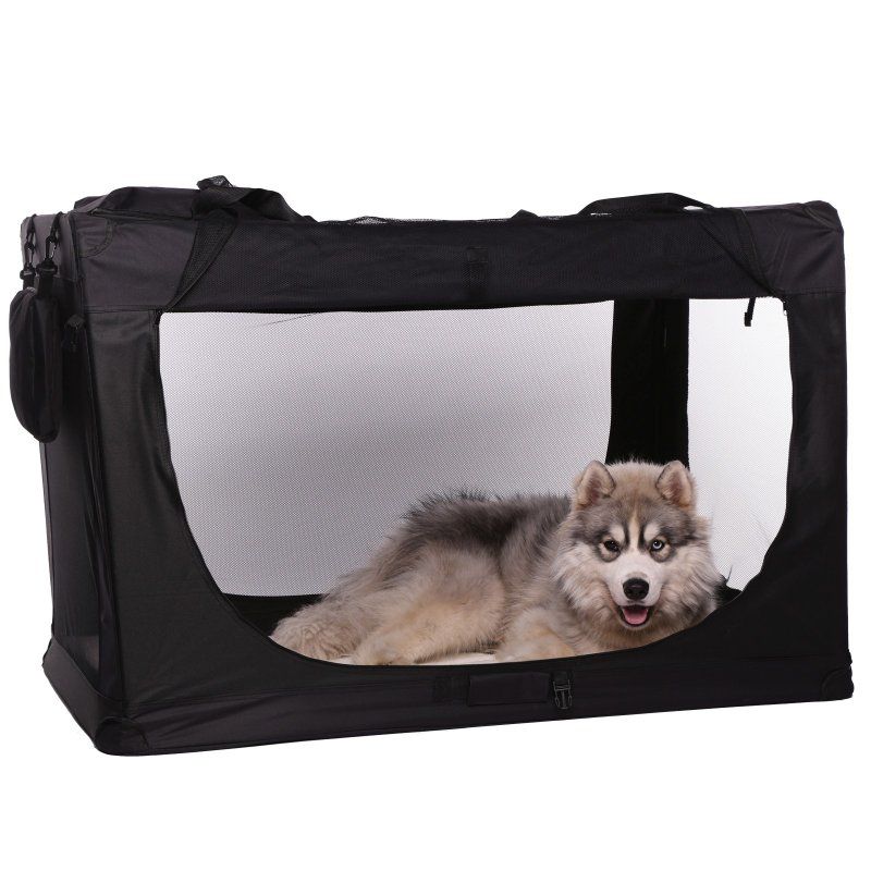 cusca textila pentru caini topmast neagra 60 cm x 42 cm x 42 cm