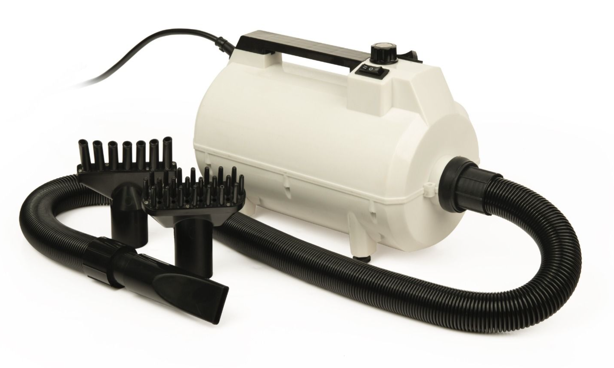 uscator pentreu caini cu un singur motor alb si negru putere 1200 w