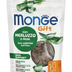 Monge Gift Filled & Crunchy Skin Support Aloe Vera & Cod 60 gr - recompense pentru pisici