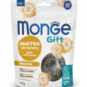 Monge Gift Super M Training Duck & Banana 150 g - recompense fără cereale pentru câini adulți