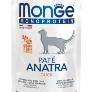 Hrană umedă pentru pisici Monge Monoprotein Adult cu Rață - 85 gr