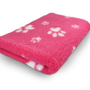 VetBed pentru câini Topmast – Fuchsia cu labe albe – 150 cm x 100 cm